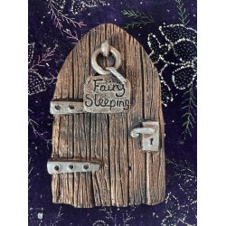 Fairy Door with "Fairy sleeping" sign